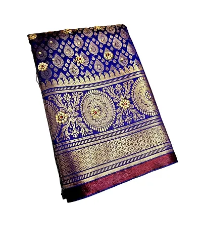 Kanjeevaram Brocade Pattu Soft silk Saree With Zari Woven Pallu and 0.8m blouse piece