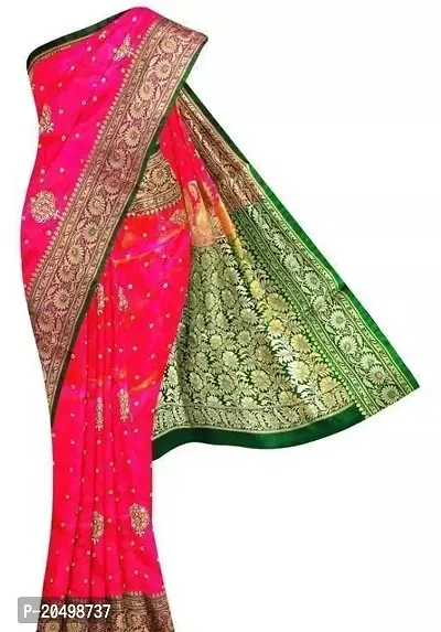 Alluring Multicoloured Satin Silk Saree with Blouse piece