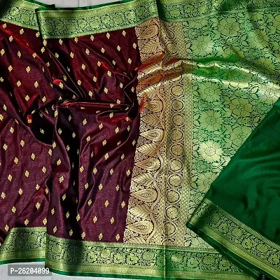 Women's Banarasi Satin Silk Saree With Full Work Embroidery