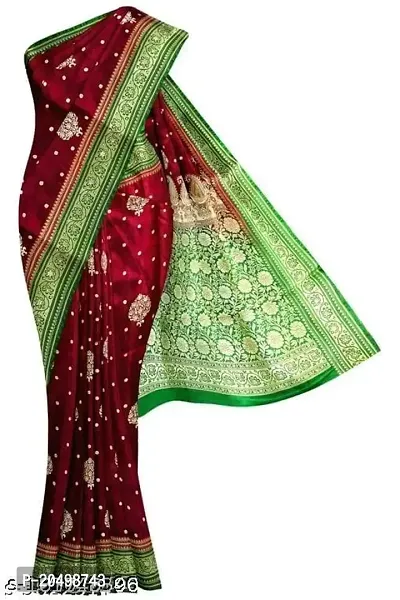 Alluring Multicoloured Satin Silk Saree with Blouse piece-thumb0