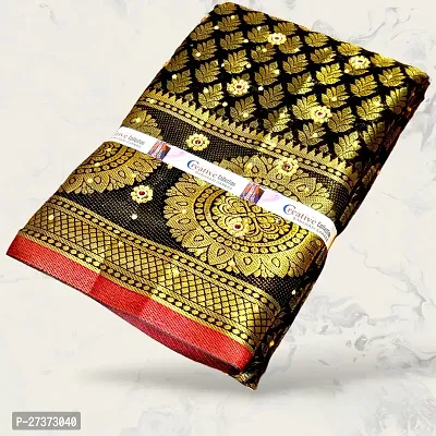 Latest Brocade Pattu Silk Saree with Stone Work