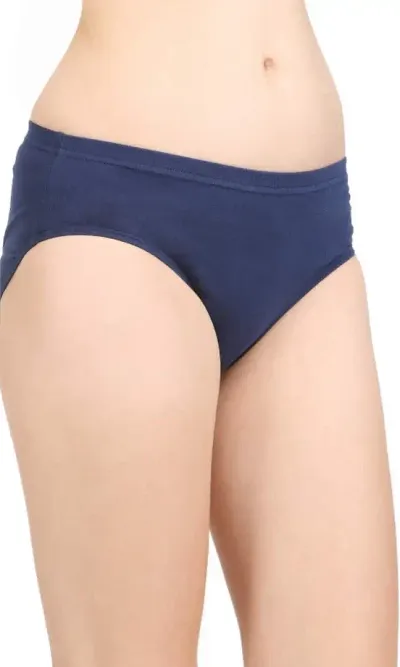 HRBS Womens Cotton Bikini Underwear, Soft Stretch Comfort Briefs Panties (Pack of 1) Color- Dark Blue Size -M