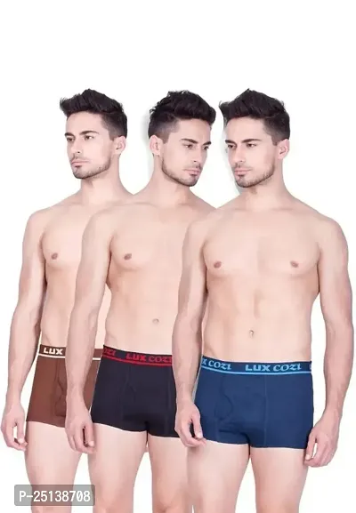 Trendy 100% Cotton Underwear for Men  Boys (Outer-Elastic Trunk) (Assorted Colour 3 )-thumb0