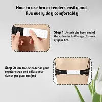 ZIPPOX Bra Hook Extender-2 Hook - 3 Eye (with Extra Elastic) ndash;Save Your Bra Increase Band Length-Bra Extender Hook-Bra Hooks for Women-Bra Hook Extender Combo-Pack of 3-(Black,Skin,White)-thumb2