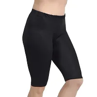 RICONIC Womens  Girls Nylon Lycra Stretchable Cycling Shorts/Under Skirt Shorts, Safety Shorts Black,White(Pack of 2)-thumb1