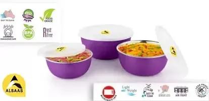 Meotion SMK Microwave Safe, Containers, Lunch Box, Serve, Bowls (Set of 3)-thumb1