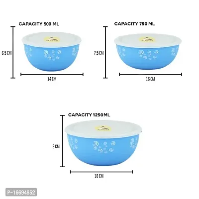 ALSAAS-PERFECT CHOICE Stainless Steel Round airtight Lid Bowl/Box/Kitchen Food Storage Containers, Tiffin, Lunch Box (Blue Spairl P3)-thumb4