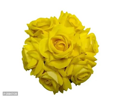 THE GLAM NIYATI Hair Gajra Bun Hair Flower Gajra Artificial flower gajra Hair Accessories Pack of 1 (Yellow)