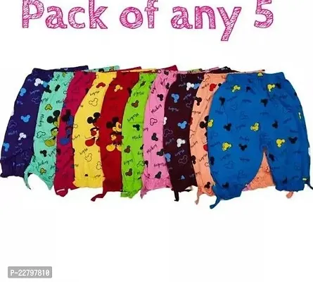 Fabulous Multicoloured Cotton Printed Regular Shorts For Girls Pack Of 5-thumb0