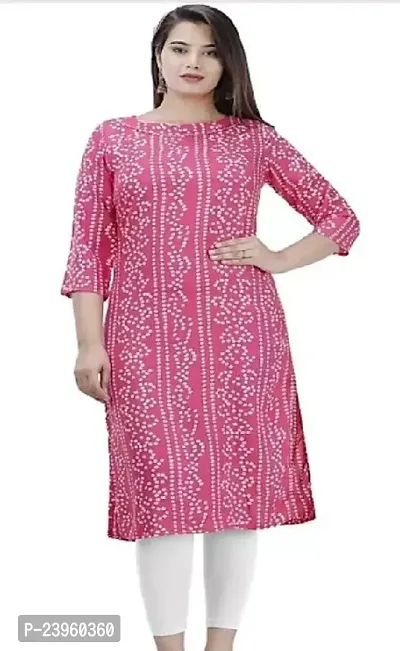 Stylish Pink Rayon Stitched Kurta For Women