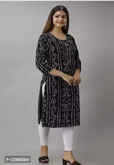 Stylish Black Rayon Stitched Kurta For Women-thumb0