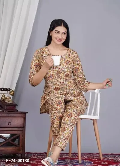 ' Women's Night Suit ' Pure Cotton Leheriya Printed Night Suit-thumb4