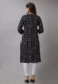 Stylish Black Rayon Stitched Kurta For Women-thumb2