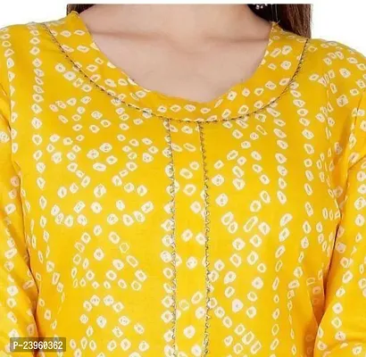 Stylish Yellow Rayon Stitched Kurta For Women-thumb3