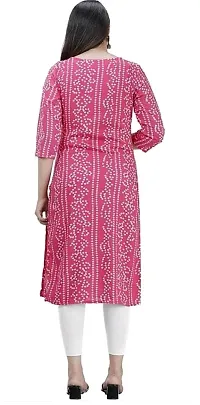 Stylish Pink Rayon Stitched Kurta For Women-thumb1