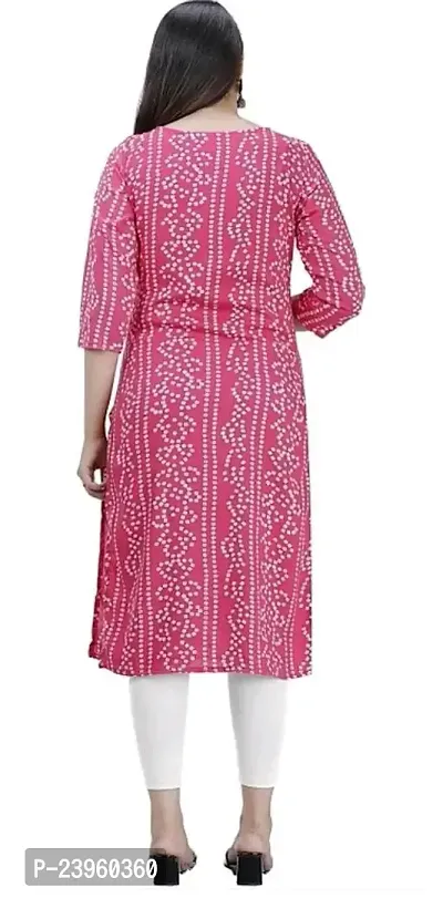 Stylish Pink Rayon Stitched Kurta For Women-thumb2