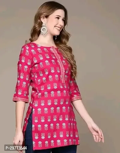 Printed Rayon Blend Short Kurta For Women