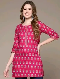 Printed Rayon Blend Short Kurta For Women-thumb2