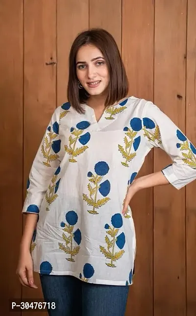 Stylish Cotton Printed Cotton Short Kurta