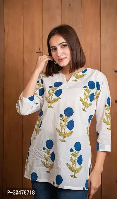 Stylish Cotton Printed Cotton Short Kurta-thumb4