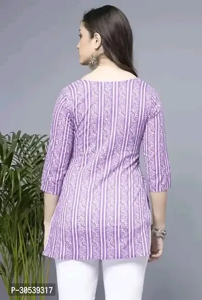 Stylish Women's Cotton Lavender Short Kurti-thumb4