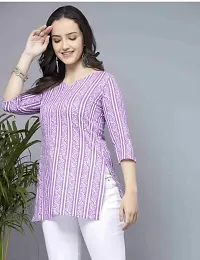 Stylish Women's Cotton Lavender Short Kurti-thumb2