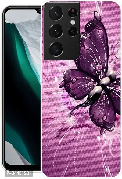 Classy Silicon Back Cover For Samsung Galaxy S21 Ultra Purple-thumb0