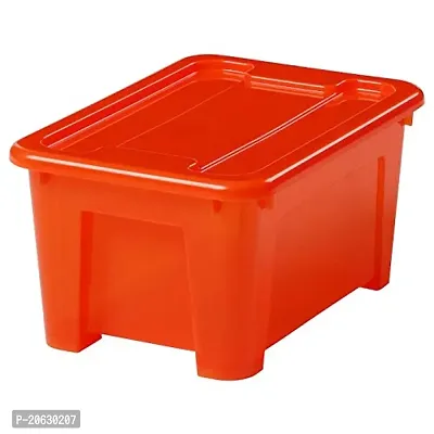 Ikea Plastic Tssp Box with Lid - 5 L /169 Oz (28x19x14 cm, Orange, Rectangular)-thumb0