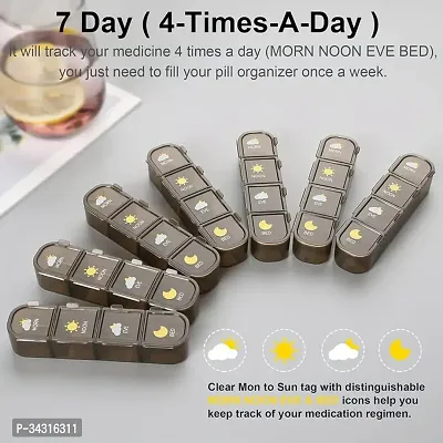 Pill organizer box for medicine 7 days 4 times | Tablet organizer box for medicine | Weekly medicine organizer pill box for travel  home | Medicine pills organiser  storage box (Large size)-thumb4