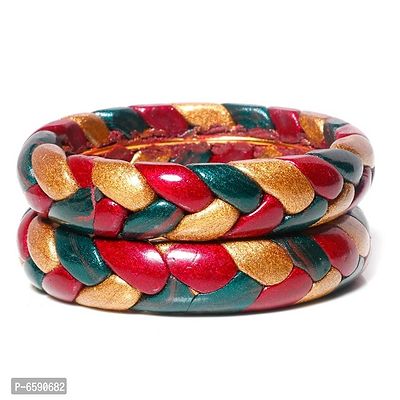 Suprimo Handmade Lac Kada Bangles Set of 2 for Women and Girls-thumb0