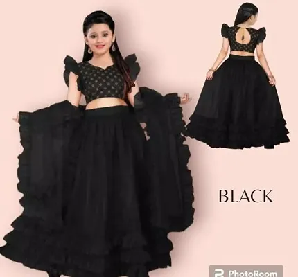 Silk Brocade Crow Black Lehenga Skirt – Heritage India Fashions