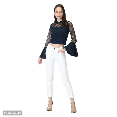 Vedansh Enterprises Bell Sleeve Crop top for Women-thumb3