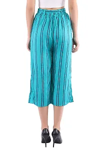 Women's Blue Striped Rayon Trousers Palazzo-thumb2