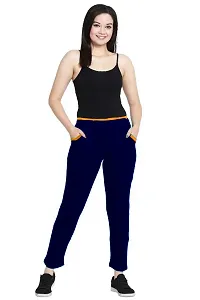 Women's Blue Cotton Solid Relaxed Fit Jeggings-thumb1