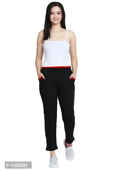 Women's Black Cotton Solid Relaxed Fit Jeggings