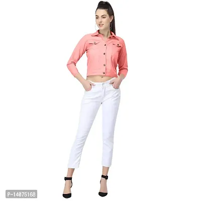 Vedansh Enterprises Women Solid Cotton Jacket 3/4 sleeve for Girls Women (S, Peach)