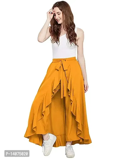 Vedansh Enterprises Skirt Style Rayon Cotton Ruffle Palazzo For Women, M to XXL Wearable Plazzo-thumb0