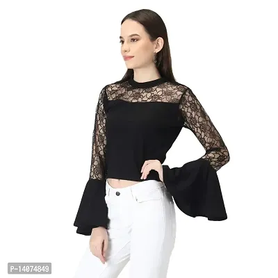 Vedansh Enterprises Bell Sleeve Crop top for Women