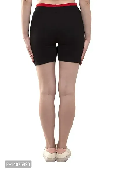 Vedansh Enterprises Women's Cotton Shorts, Active wear Yoga Shorts for Women Combo fo 4 Black-Royal Blue-thumb2