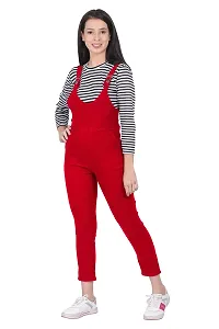 DUVE Fashion Cotton Blend Bodycon Striped Maxi Women's Dungaree Dress with Top Free-thumb4