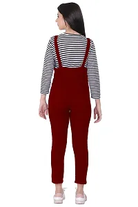 DUVE Fashion Cotton Blend Bodycon Striped Maxi Women's Dungaree Dress with Top Free-thumb3