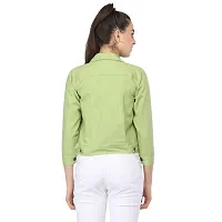 DUVE Fashion 3/4 Sleeve Solid Self-crop Jacket-thumb2