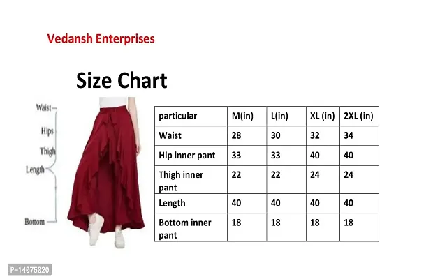 Vedansh Enterprises Skirt Style Rayon Cotton Ruffle Palazzo For Women, M to XXL Wearable Plazzo-thumb5