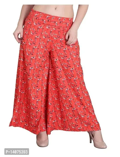 Vedansh Enterprises Crepe Printed palazzo for Women, Women's Printed palazzo-thumb0