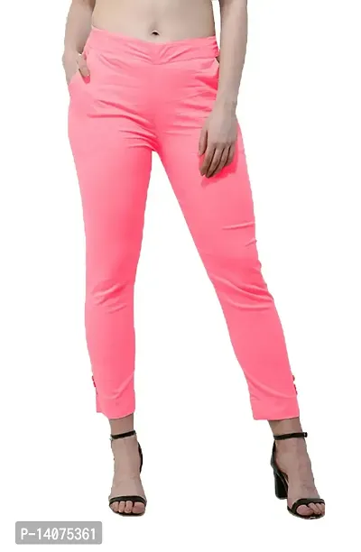 Vedansh Enterprises Cigarette Pant Trouser Bottom Wear for Women Pink