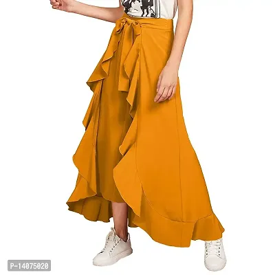 Vedansh Enterprises Skirt Style Rayon Cotton Ruffle Palazzo For Women, M to XXL Wearable Plazzo-thumb3
