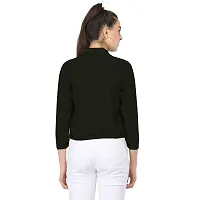 Vedansh Enterprises Women Solid Cotton Jacket 3/4 sleeve for Girls Women (L, Black)-thumb1