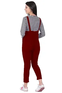 DUVE Fashion Cotton Blend Bodycon Striped Maxi Women's Dungaree Dress with Top Free-thumb2