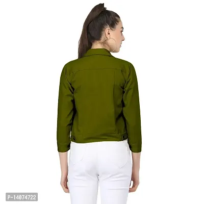 DUVE Fashion 3/4 Sleeve Solid Self-crop Jacket-thumb3