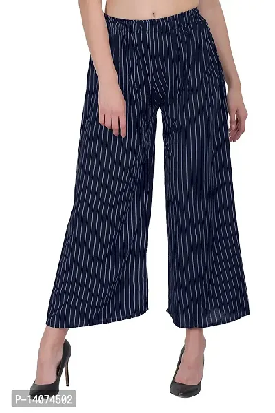 Vedansh Enterprises Striped Palazzo For Womens And Grils Stylish Bottom Wear Rayon Fabric-thumb0